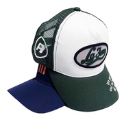 Casquette de baseball en maille à 5 panneaux avec logo brodé 3D vert herbe, style camionneur, sportive, décontractée, réglable, respirante, motif lettres