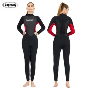 OEM sıcak satış 3mm 5mm 7mm dalış sörf yüzme siyah ve kırmızı neopren tam vücut Spearfishing Wetsuit