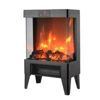 Cheminée électrique chauffante en fonte avec effet de flamme LED, 2 niveaux de chaleur, commandes tactiles à distance, protection contre la surchauffe, pour usage domestique
