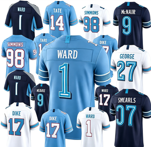 Maillot de football à manches courtes 100 % polyester imprimé par transfert thermique # 1 Ward # 98 Simmons Factory Wholesale Unisex - Product Image 1