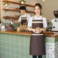 Tabliers de Chef Personnalisés en Coton, Style Bavoir, Sans Manches, Lavables, Durables et Respirants, avec Poches et Conception à la Taille, pour Barista