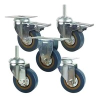 Offre Spéciale 50mm 2 pouces pivotant PVC plaque de verrouillage Double frein roulettes avec serrure