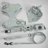 Conception de mode adorable fleur collier pour animaux de compagnie laisse douce respirante pour chiot gilet en maille rembourrée harnais pour chien avec étiquette personnalisée