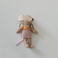 Peluche Souris Ailée Mignonne et Confortable, Tissu Ultra Doux, Compagnon en Coton PP, Jouet Décoratif pour Chambre d'Enfant, 14 Ans