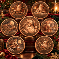 Pièces de monnaie en cuivre fin 999 de 1 oz, collection vintage personnalisée Santa Heritage, artisanat métallique, impression UV 3D, cadeau commémoratif de collection