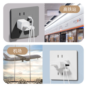 แผงเต้ารับติดผนังแบบ USB 86 ชนิด 10A พร้อมพอร์ตชาร์จ Type C สำหรับใช้ในบ้านข้างเตียง - Product Image 4