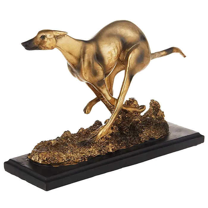 Greyhound Whippet Art Deco köpek heykeli