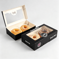 Boîtes à pâtisserie personnalisées en papier de qualité alimentaire pour beignets avec fenêtre transparente, vente en gros de boîtes à beignets en papier