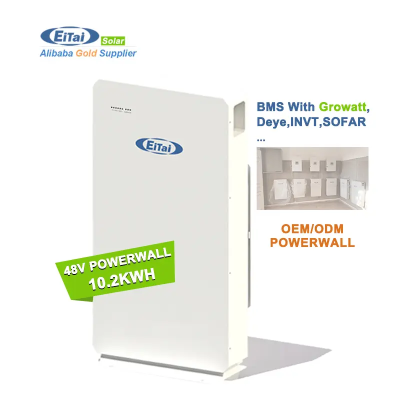 EITAI home powerwall fer phosphate lithium lifepo4 280ah batterie 20kwh 10kwh 51.2V 200ah 48v power wall stockage solaire