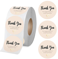 Autocollant personnalisé avec logo de marque en vinyle, autocollant de remerciement avec carte et enveloppe pour les petites entreprises
