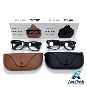 Lunettes caméra intelligentes AuraTech AIMB-G9, enregistreur vidéo HD 1080P 8MP, assistant vocal IA, musique Bluetooth avec étui de charge 2000 mAh - Product Image 4