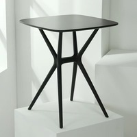 Table de salle à manger carrée en plastique, meuble moderne bon marché