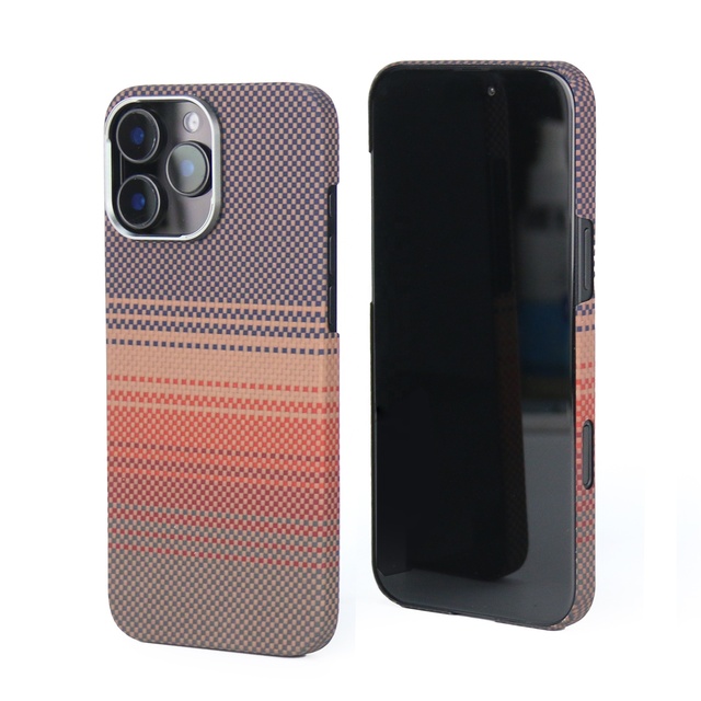 Magnetic Wireless Charging Compatible Luxury Real Aramid Fiber Phone Case for iPhone 16 15 14 13 Pro Max Ultra-Thin Cover