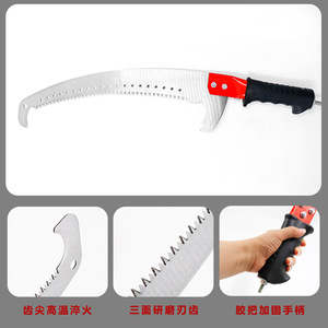 Serrucho de Acero Inoxidable con Gancho Simple/Doble, Sierra Manual para Podar Jardines, Mango de Goma Rojo y Negro, Herramienta para Cortar Ramas - Product Image 5