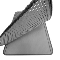 Tapis de litière gris EVA facile à nettoyer, imperméable à l'urine, antidérapant et respirant, pour bac à litière pour chat