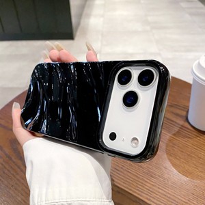Étuis de téléphone portable en TPU antichoc de style vague pliée 3D pour 11/12 <span class=keywords><strong>Pro</strong></span>/13 <span class=keywords><strong>Pro</strong></span> Max/14 <span class=keywords><strong>Pro</strong></span>, coque arrière souple en gel brillant - Product Image 4