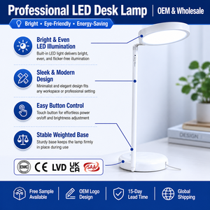 Lámpara de Escritorio LED Moderna con Brazo Flexible Ajustable, Luz Suave para la Vista, Lámpara de Aumento para Estudiantes - Product Image 1