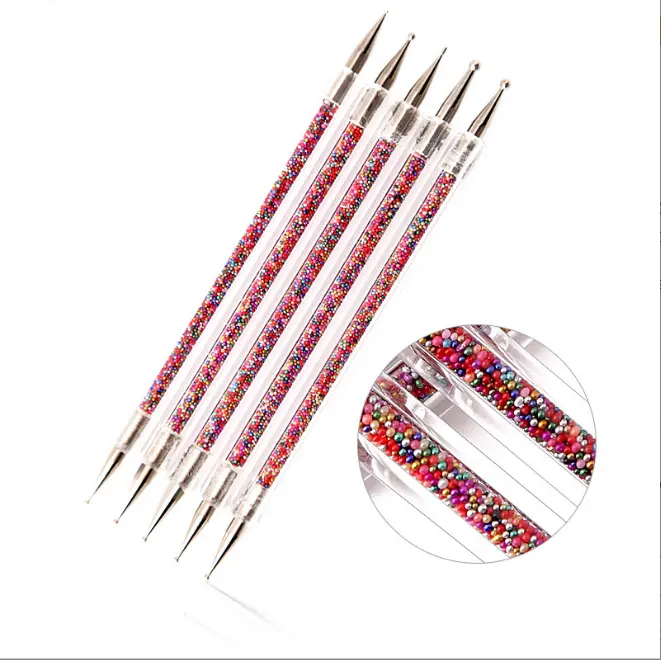 5 Pcs/Set Nail Art Design Dot Pen Gel UV Pintura Desenho Polonês Escova Dotting Ferramentas Set Embossing Stylus para Pintura