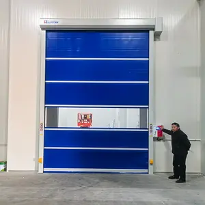 Portes d'entrepôt isolées à grande vitesse Portes de sécurité à enroulement rapide Portes en PVC rapides d'usine anti-poussières et anti-insectes