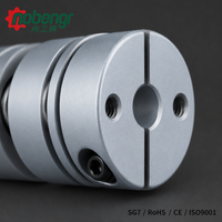 Coupleur à disque à double diaphragme en alliage d'aluminium avec double pince en acier inoxydable SS304, positionnement sans jeu pour encodeur, servomoteur, routeur CNC