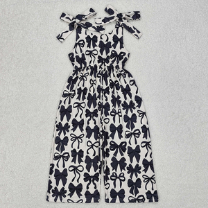 5 Estilos de Mono de Verano para Bebés Niñas, Casual, Ecológico, con Lazo, Patrón de Moño, Tirantes Anchos, de una Pieza - Product Image 6