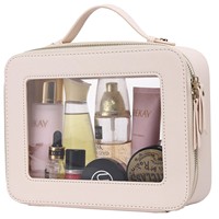 Nouvelle trousse de rangement multifonctionnelle transparente en PU imperméable pour jetons de poker et outils de mahjong, sac de rangement pour loisirs et trousse de maquillage