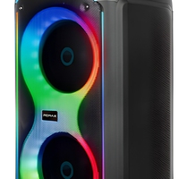 Enceinte karaoké Bluetooth Remax avec 2 microphones sans fil, éclairage RGB, système audio portable pour les fêtes