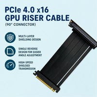 Câble d'extension de carte graphique 32 Gbps PCIe 4.0 X16, adaptateur flexible à 90 degrés inversé simple, boîtier compact ITX, noyau en cuivre pour PC