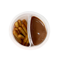 130 ml personnalisé IML tasses en plastique dans le moule étiquetage PP tasse pour doigt Biscuit biscuits avec plat d'immersion tasse en plastique