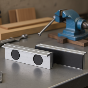 Cubiertas de mordazas de aluminio magnéticas recubiertas de caucho Fervi para tornos de banco - Product Image 3