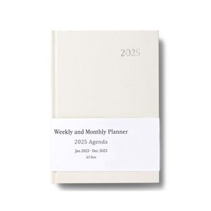 MY MOON PIE Weekly Monthly Leather Printed <b>Planner</b> Custom Logo <b>A5</b> Size January-December Linen Hardcover 2025 Agenda for Office - Product Image 1