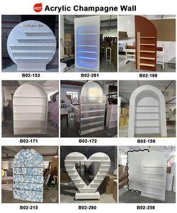 SMOOTH Modern Luxurious Acrylic Wedding for Wall Display Rack & <b>Stand</b> <b>with</b> Wine Holders <b>Backdrop</b> - Product Image 3