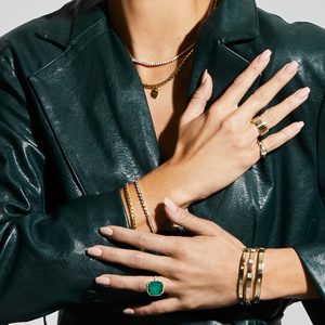 Промоакция позолоченное широкое кольцо с выложенным фианитом бриллиант ювелирный набор для женщин подарок для женщин - Product Image 4