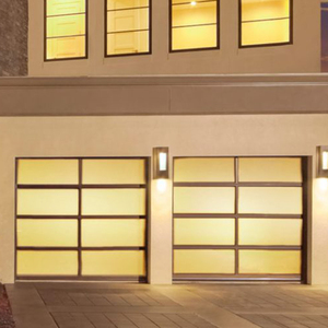Moderno due-auto Garage rotolamento antivento in acciaio vetro automatico sezionamento in lega di alluminio rete dello schermo in fibra di vetro per ville - Product Image 6