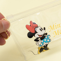 Sac à cosmétiques en PVC de haute qualité, style japonais, transparent, trapézoïdal, avec fermeture éclair, résistant à l'eau, motif dessin animé Kawaii, porte-monnaie, logo personnalisé