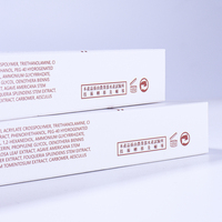 Emballage cosmétique minimaliste personnalisé en kit plat, boîtes en papier à rabat inversé imprimées en blanc et rouge pour sérum