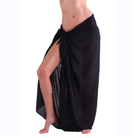 Venta al por mayor Mujeres Traje de baño Ropa de playa Cubrir Ups Traje de baño de playa Nadar Playa Batik Gasa Sarong Wrap con borla