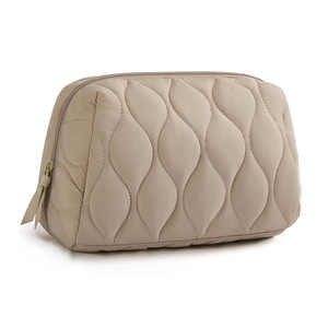 New Custom Blank Waterproof Puffer Fluffy Quilted Cotton <b>Cosmetic</b> Make up Bag Makeup <b>Case</b> Pouch Bags - Product Image 6
