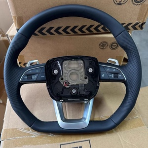 Volant en cuir <span class=keywords><strong>noir</strong></span> personnalisé de haute qualité pour Audi TT RS A4 A5 A6 A7 A8 S3 S5 C7 C8 SQ3 SQ5 RS5 RS6 <span class=keywords><strong>RS7</strong></span> B8 B9 - Product Image 2