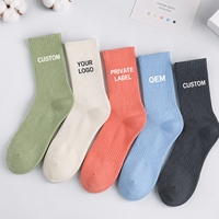 Chaussettes de sport personnalisées à faible MOQ, design gratuit, marque privée, chaussettes de sport unies en coton pour la gym
