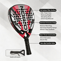 Raket Padel Serat Karbon Bentuk Berlian 12K 18K UD OEM Custom Raket Tenis Padel Power Padel Bat Grosir OEM Custom