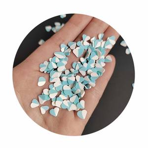 โรยดินน้ำมันโพลิเมอร์รูปหัวใจสีฟ้าและสีขาว DIY สไลม์ของตกแต่งวันวาเลนไทน์ - Product Image 2