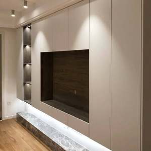 Meuble TV sur mesure pour salon, style nordique, style moderne simple, meuble TV mural encastré au sol - Product Image 5