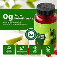 Super Septembre : Nouvelles Gommes au Vinaigre de Cidre de Pomme Newellme avec B12 et Multivitamines pour la Perte de Poids – 60 Unités, Faible Teneur en Sucre, Sans Gluten, Végétaliennes