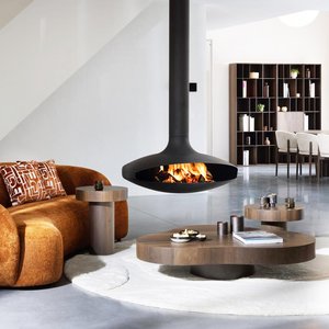 <span class=keywords><strong>Estufa</strong></span> de <span class=keywords><strong>Pared</strong></span> Giratoria con Fuego Real, Multicombustible (Leña y Etanol), Decorativa para Interiores - Product Image 6