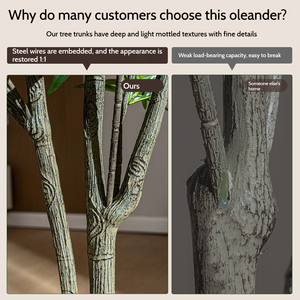 Bonsái de flores de simulación, planta verde Artificial, bonsái de plástico, árbol en maceta, adelfa Nerium Artificial para decoración de jardín - Product Image 3