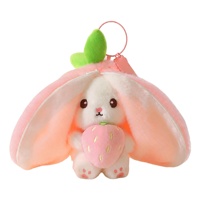 Peluche Lapin Fruité Transformable 13cm – Jouet Confortable Doux et Rembourré, Charm Sac Convertible, Cadeau Mignon à Câliner pour Tous les Âges