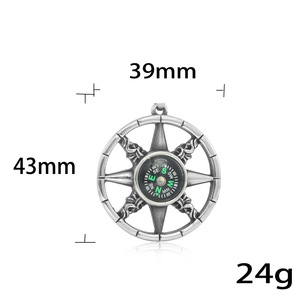 Stainless Steel <b>Compass</b> Pendant Star Shape Unisex Necklace Gold Color Geometric Design 231005 - Product Image 4