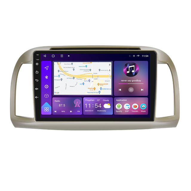 Android 13 Wireless Car Play Dashboard Head Unit for March Micra K12 2002-2010 with GPS OLED Display WiFi/3G/4G