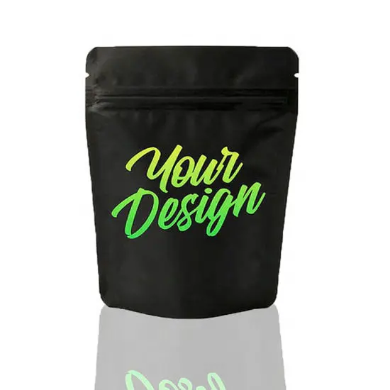In magazzino sacchetti di Mylar stampa Logo personalizzato imballaggio a prova di odore opaco chiusura a Zip 3.5G imballaggio In plastica sacchetti a prova di bambino